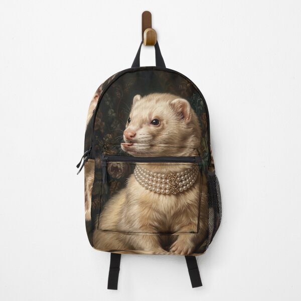 Item preview, Noble Ferret with Golden Brooch Choker designed and sold by Real Beast Art.