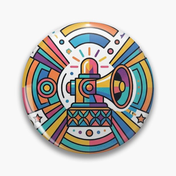 Item preview, Retro Megaphone Sticker | Colorful Sound Wave Sticker | Vibrant Pop Art Vinyl Decal designed and sold by RoyArt0.
