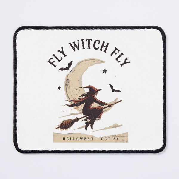 Item preview, Flying Witch T-Shirt | Broomstick Crescent Moon Halloween Graphic Tee v8 designed and sold by DarylWelsh2024.