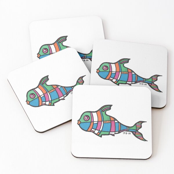 Item preview, Psychedelic Geometric Fish – Original 1981 Vintage Drawing designed and sold by RedHook-Art.
