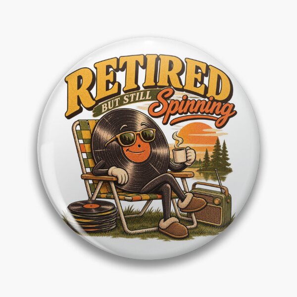 Item preview, Retired But Still Spinning – Funny Vintage Vinyl designed and sold by Golden Era Studio.
