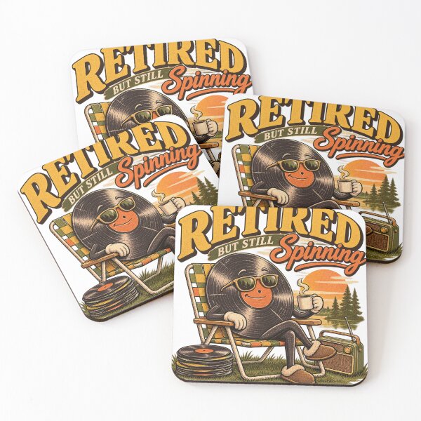Item preview, Retired But Still Spinning – Funny Vintage Vinyl designed and sold by Golden Era Studio.