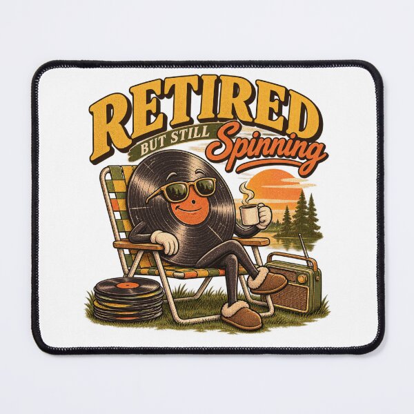 Item preview, Retired But Still Spinning – Funny Vintage Vinyl designed and sold by Golden Era Studio.