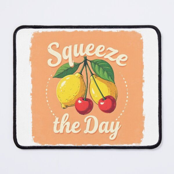Item preview, Squeeze The Day | Vintage Retro Lemon & Cherry Summer Pun designed and sold by DoceVaga.