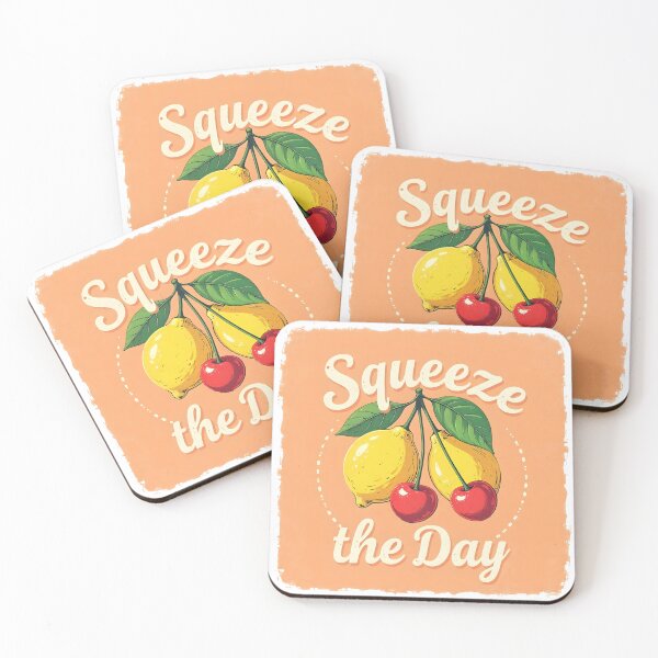 Item preview, Squeeze The Day | Vintage Retro Lemon & Cherry Summer Pun designed and sold by DoceVaga.