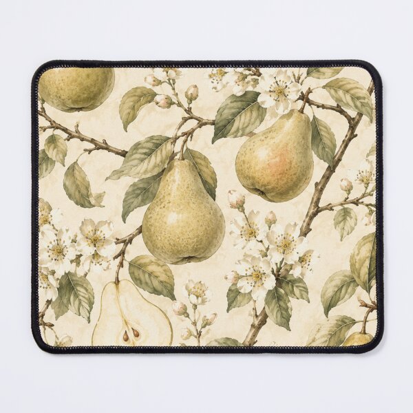 Item preview, Vintage Botanical Pear Fruit and Blossom Pattern designed and sold by NinaVibeStudio.