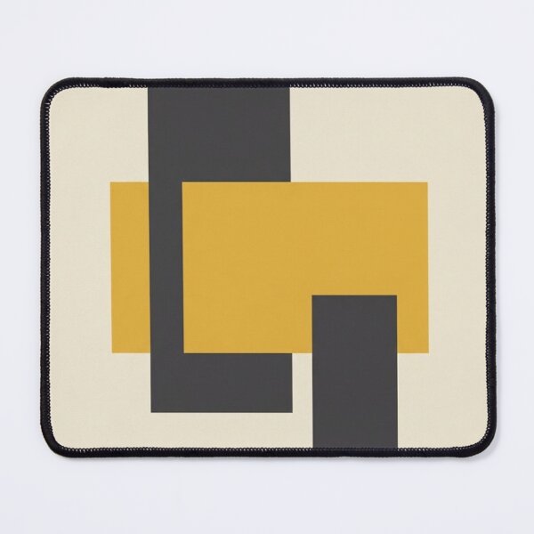 Item preview, Offset Rectangle Blocks | Mid-Century Ochre and Charcoal Print designed and sold by Zaramodo.