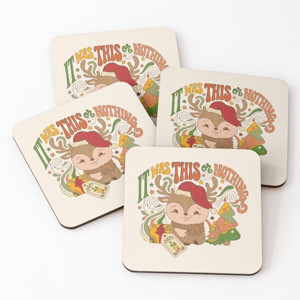 Item preview, It Was This Or Nothing Retro 70s Sarcastic Christmas Reindeer - Light Color Edition designed and sold by Shyla Marsare.