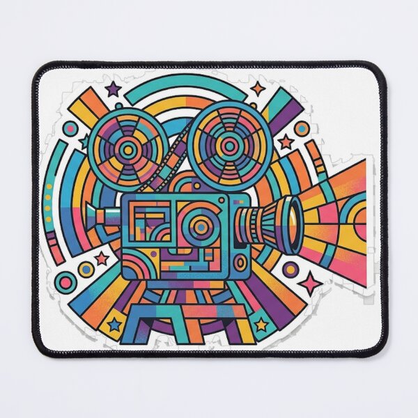 Item preview, Retro Film Projector Sticker | Colorful Movie Camera Sticker | Vibrant Cinema Vinyl Decal designed and sold by RoyArt0.