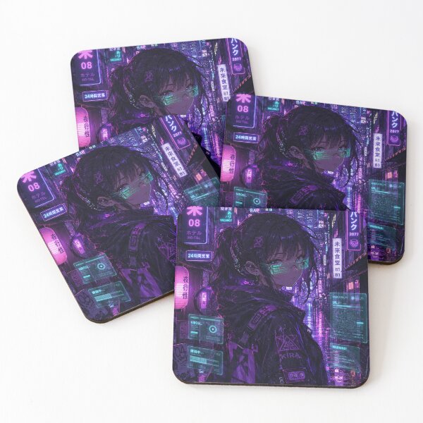 Item preview, Cyberpunk Anime Girl Neon Tokyo Night designed and sold by littlepiptales.