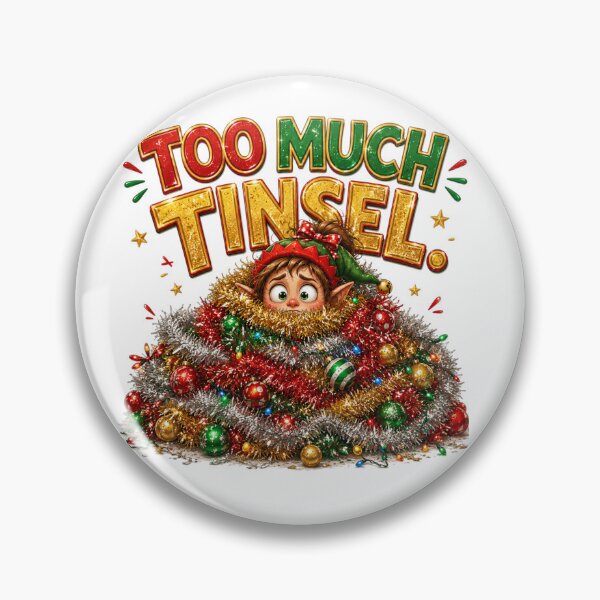 Item preview, Too Much Tinsel | Funny Christmas Elf designed and sold by MotylekAnia.