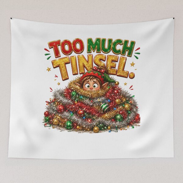 Item preview, Too Much Tinsel | Funny Christmas Elf designed and sold by MotylekAnia.