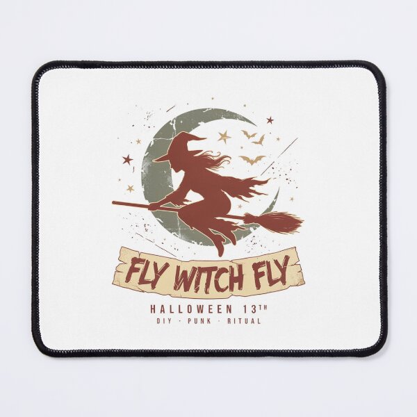 Item preview, Flying Witch T-Shirt | Broomstick Crescent Moon Halloween Graphic Tee v12 designed and sold by DarylWelsh2024.
