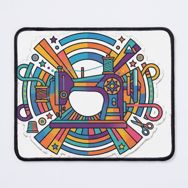 Item preview, Retro Sewing Machine Sticker | Colorful Craft Sticker | Vibrant Vinyl Decal designed and sold by RoyArt0.