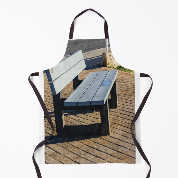 Item preview, Quiet Outdoor Park Bench Along Brick Path By Street, Sunlit, Solitary Urban Scene Near Sidewalk designed and sold by Nmallia.