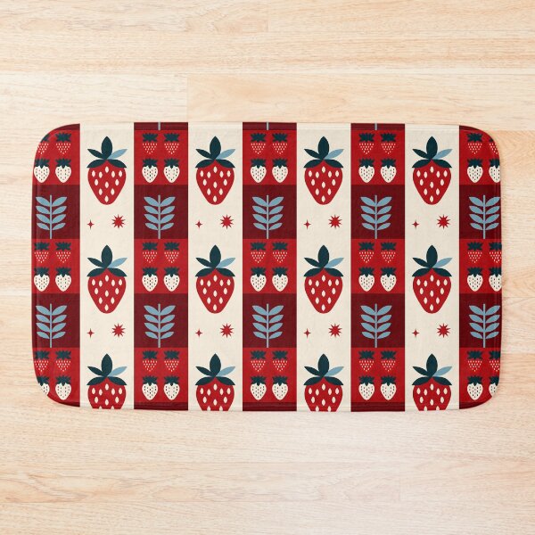 Item preview, Nordic Strawberry Patch - Modern Scandinavian Folk Pattern designed and sold by UniqueDesign751.