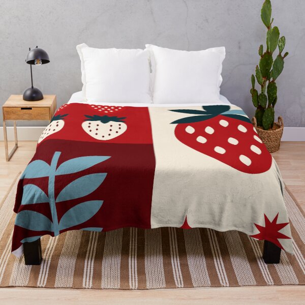 Item preview, Nordic Strawberry Patch - Modern Scandinavian Folk Pattern designed and sold by UniqueDesign751.