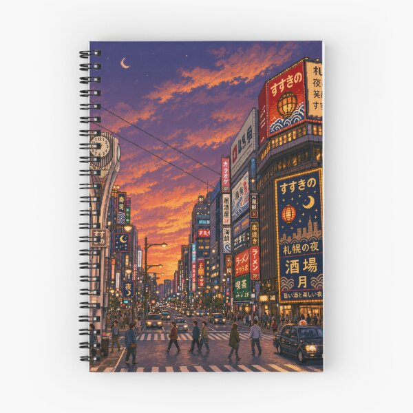 Item preview, Susukino Sapporo Sunset Pixel Art designed and sold by sabusabu78.