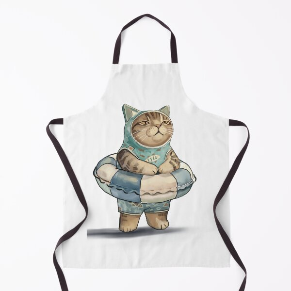 Item preview, Grumpy Cat on a Pool Float – Funny Summer Cat Illustration designed and sold by jassoart.