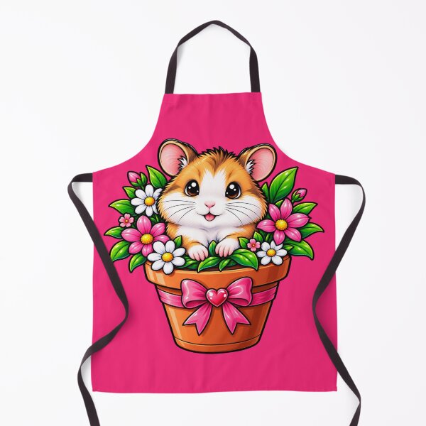Item preview, Cute Hamster in a Flower Pot with Pink Bow designed and sold by Hari Arts.