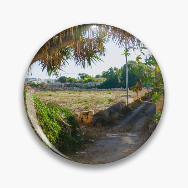 Item preview, Sunny Rural Path Under A Large Spiky Tree With Dry Brush And Open Field Beyond designed and sold by Nmallia.