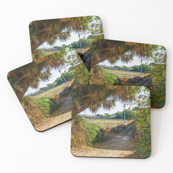 Item preview, Sunny Rural Path Under A Large Spiky Tree With Dry Brush And Open Field Beyond designed and sold by Nmallia.