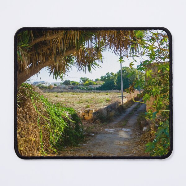 Item preview, Sunny Rural Path Under A Large Spiky Tree With Dry Brush And Open Field Beyond designed and sold by Nmallia.