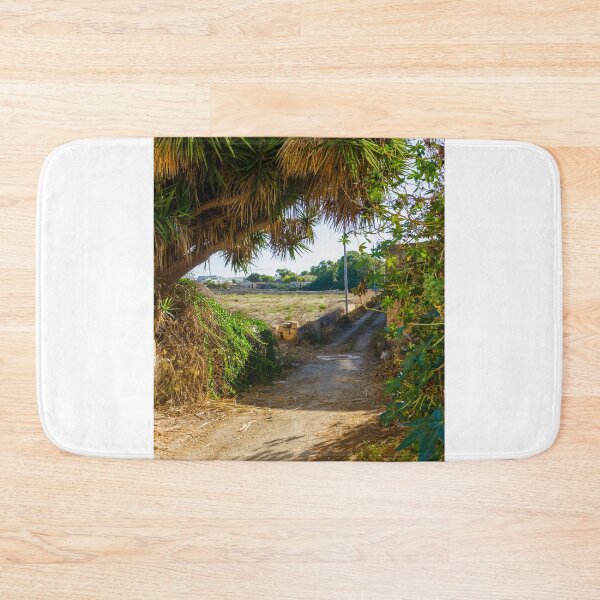 Item preview, Sunny Rural Path Under A Large Spiky Tree With Dry Brush And Open Field Beyond designed and sold by Nmallia.