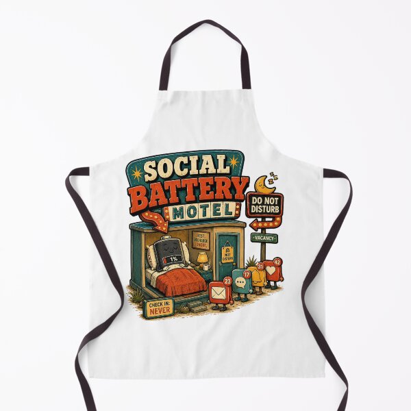 Item preview, Social Battery Motel – Introvert Low Energy Funny Retro designed and sold by NarpLTD.