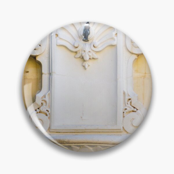 Item preview, Ornate White Wall Fountain With Shell Motif And Classical Architectural Detail On Beige Stone Wall designed and sold by Nmallia.