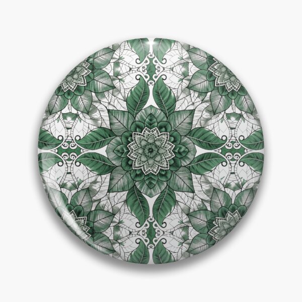 Item preview, Emerald Botanical Mandala Floral Pattern – Vintage Green Nature Design designed and sold by Mousy17.