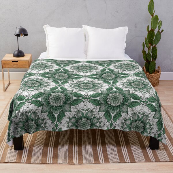 Item preview, Emerald Botanical Mandala Floral Pattern – Vintage Green Nature Design designed and sold by Mousy17.