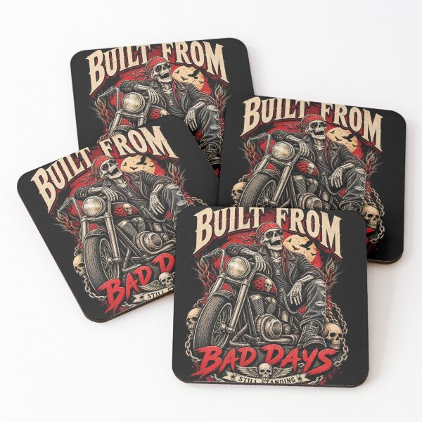 Item preview, Built From Bad Days Vintage Skeleton Biker designed and sold by JatCreative.