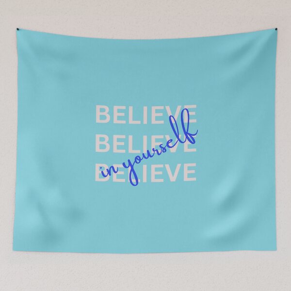 Item preview, Believe in Yourself – Inspirational Blue Handwritten Quote designed and sold by Kruti Collection.