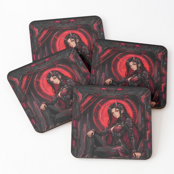 Item preview, Oni Queen of the Crimson Circuit – Cyberpunk Anime designed and sold by Apocalyptic Art Studio.