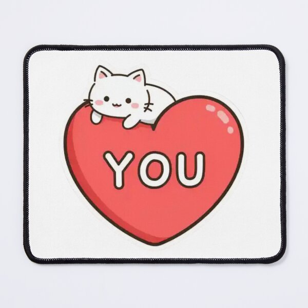 Item preview, Cute Kawaii Cat Love Heart You Valentine Gift – Adorable Romantic Cat Lover Design designed and sold by Charonde.