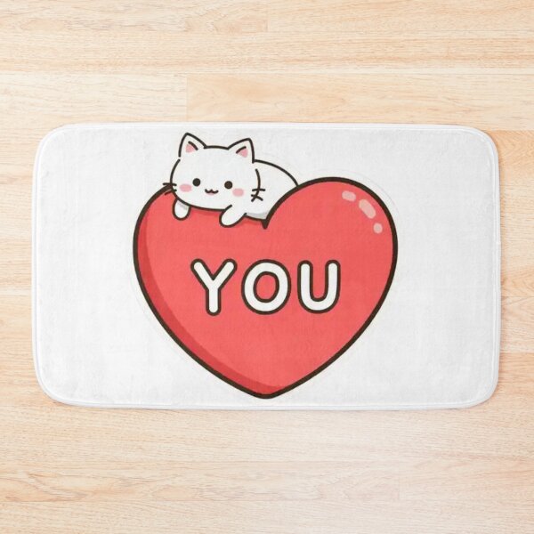 Item preview, Cute Kawaii Cat Love Heart You Valentine Gift – Adorable Romantic Cat Lover Design designed and sold by Charonde.