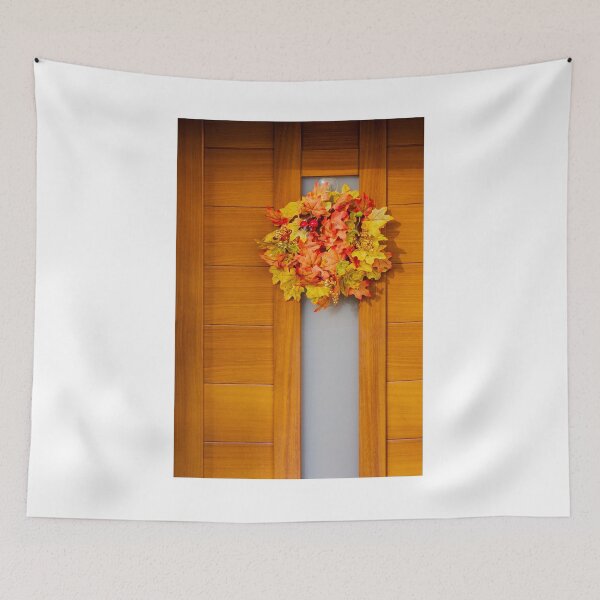 Item preview, Autumn Leaves Wreath On Wooden Door For Fall Decoration And Welcome designed and sold by Nmallia.