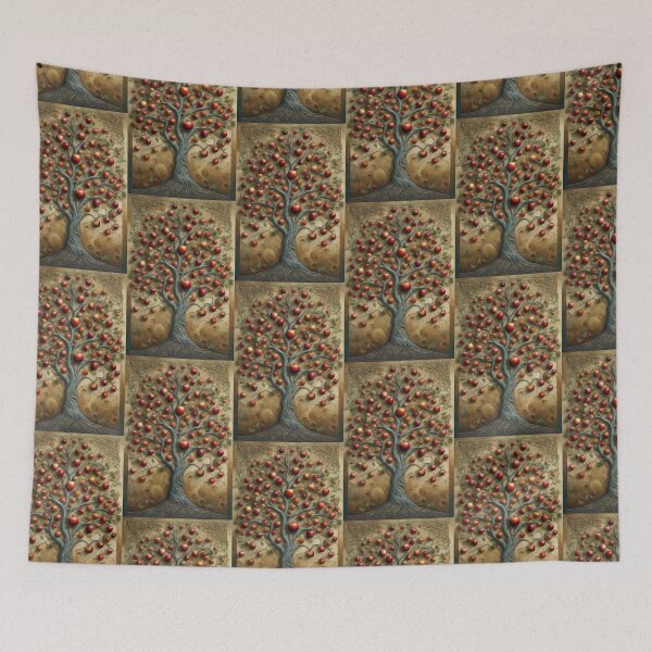 Item preview, Apple Tree Of Life Vintage Relief Tapestry designed and sold by pinkal.