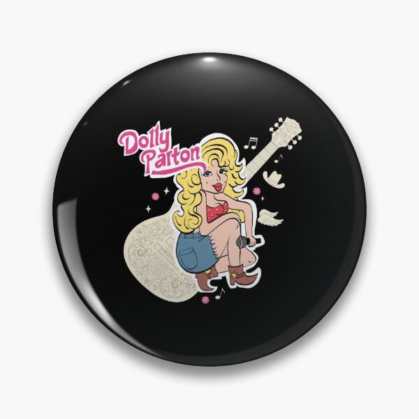 Item preview, Cute Dolly Parton Cartoon Pin Up Country Music Guitar designed and sold by Dravienart.