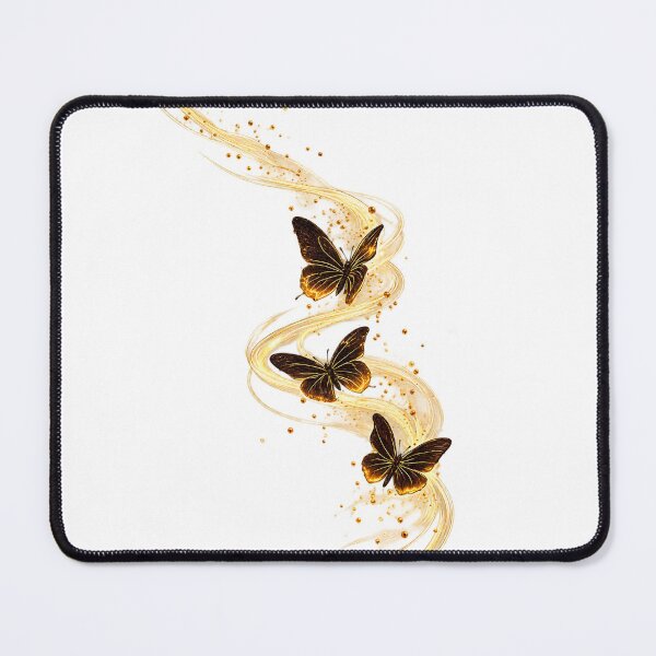 Item preview, Golden Butterfly Dance – Black & Gold Elegant Butterfly Art designed and sold by TitiaDesign.