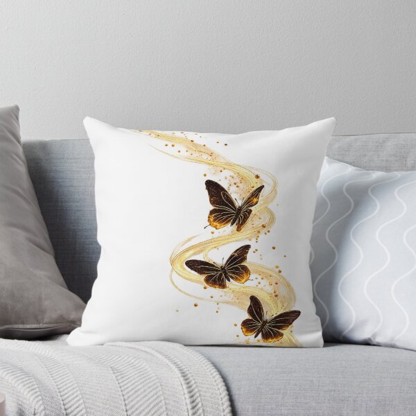 Item preview, Golden Butterfly Dance – Black & Gold Elegant Butterfly Art designed and sold by TitiaDesign.
