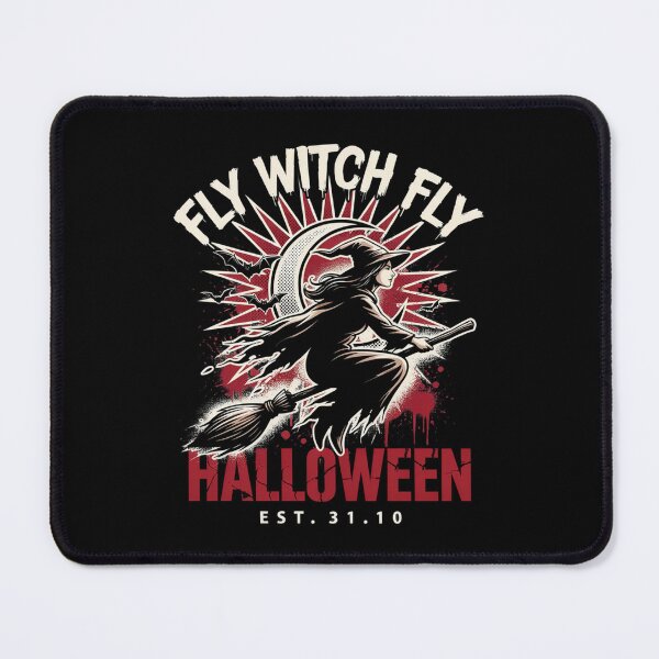 Item preview, Flying Witch T-Shirt | Broomstick Crescent Moon Halloween Graphic Tee v19 designed and sold by DarylWelsh2024.