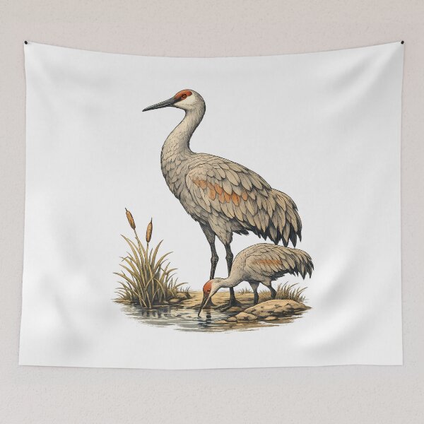 Item preview, Canadian crane in wetlands designed and sold by Daily Quirk.