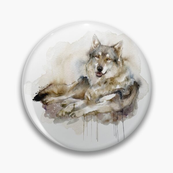Item preview, Wolf Watercolor, Relaxed Crossed Paws designed and sold by caracatita75.