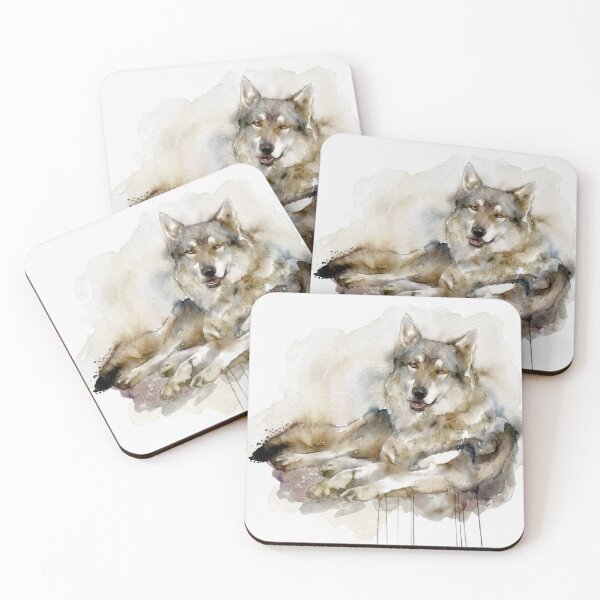 Item preview, Wolf Watercolor, Relaxed Crossed Paws designed and sold by caracatita75.