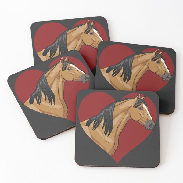Item preview, The head of the abstang in front of a red heart designed and sold by Cheval-de-coeur.