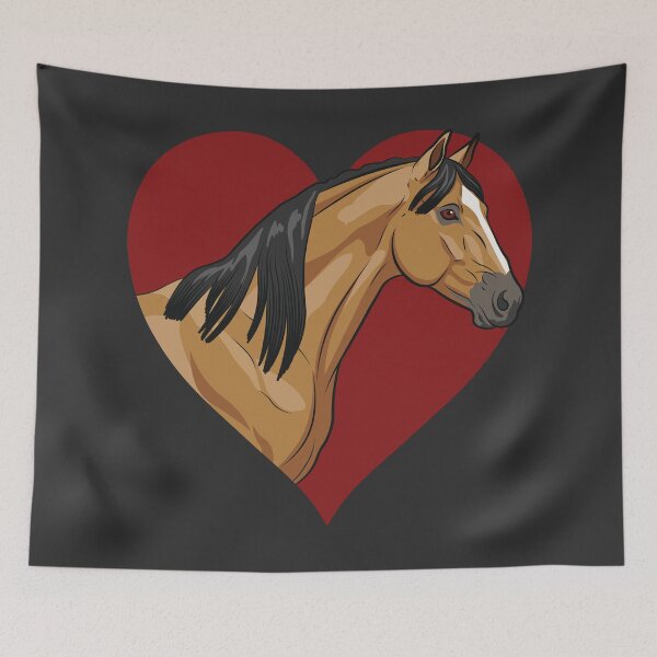Item preview, The head of the abstang in front of a red heart designed and sold by Cheval-de-coeur.