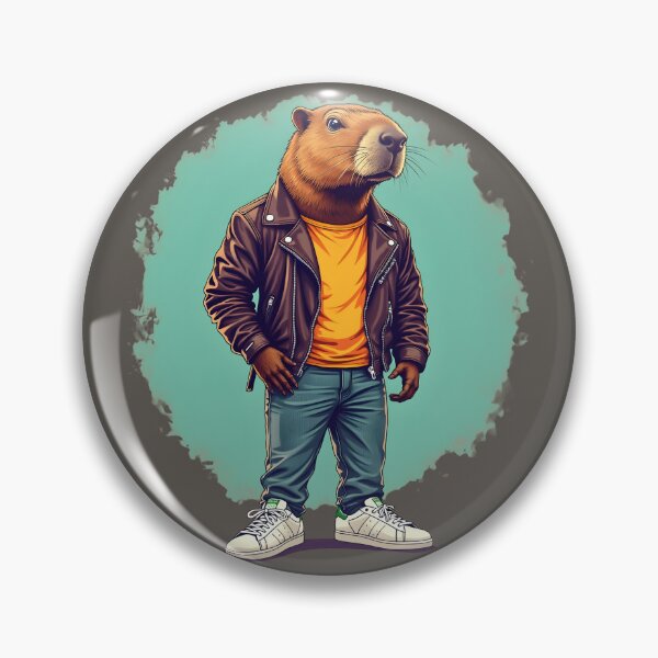 Item preview, Cool Capybara Streetwear | Leather Jacket Chill Rodent Art designed and sold by DoceVaga.