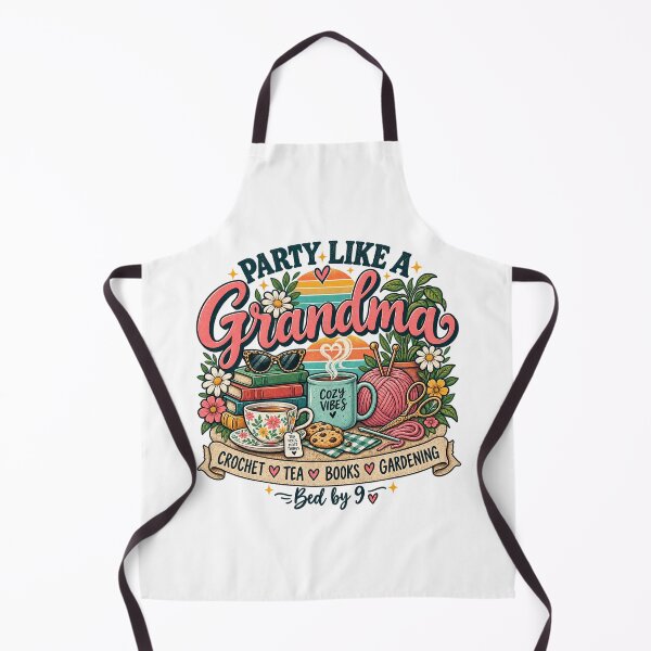Item preview, Party Like a Grandma – Funny Grandma Hobbies Crochet Reading Gardening Retro Design designed and sold by IslandGirlArt.